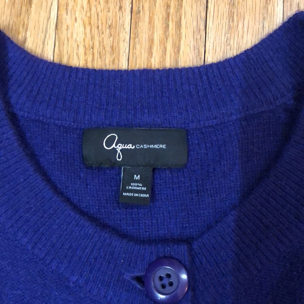 Women’s Aqua purple cashmere cardigan sweater size M - Picture 2 of 9